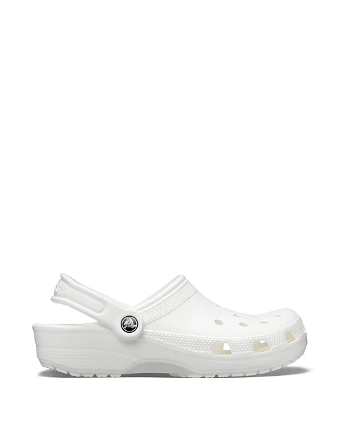 Женские сабо Crocs Classic Clog резиновые белые - фото 1 - Miraton