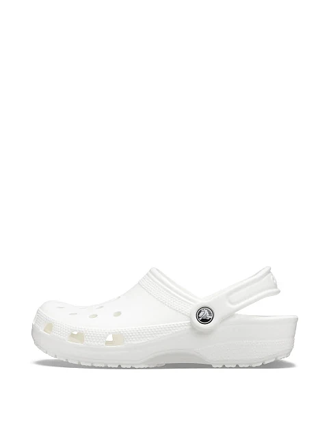 Женские сабо Crocs Classic Clog резиновые белые - фото 2 - Miraton