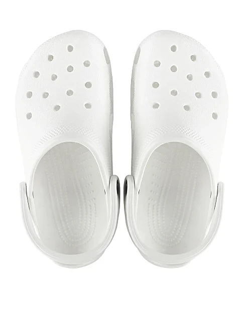 Женские сабо Crocs Classic Clog резиновые белые - фото 3 - Miraton