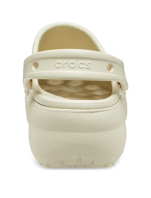 Женские сабо Crocs Classic Platform Clog резиновые молочного цвета - фото 7 - Miraton