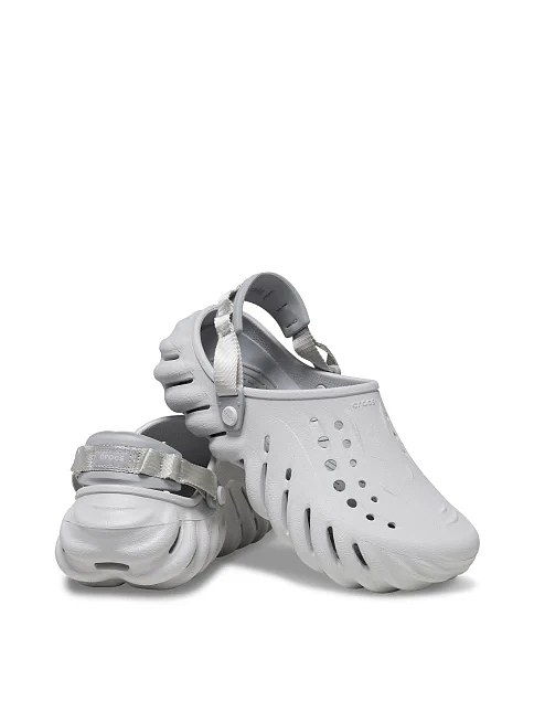 Женские сабо Crocs Echo Clog резиновые серые - фото 3 - Miraton