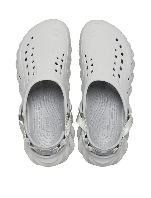 Женские сабо Crocs Echo Clog резиновые серые - фото 4 - Miraton