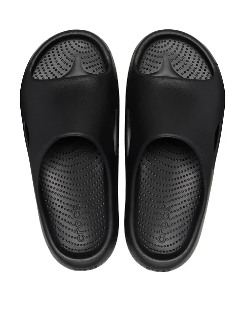 Мужские шлепанцы Crocs Mellow Slide резиновые черные - фото 4 - Miraton