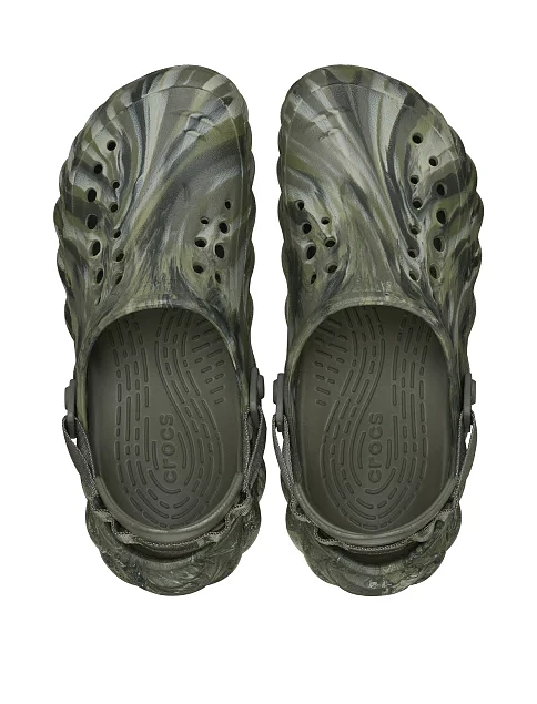 Мужские сабо Crocs Echo Clog резиновые зеленые - фото 4 - Miraton