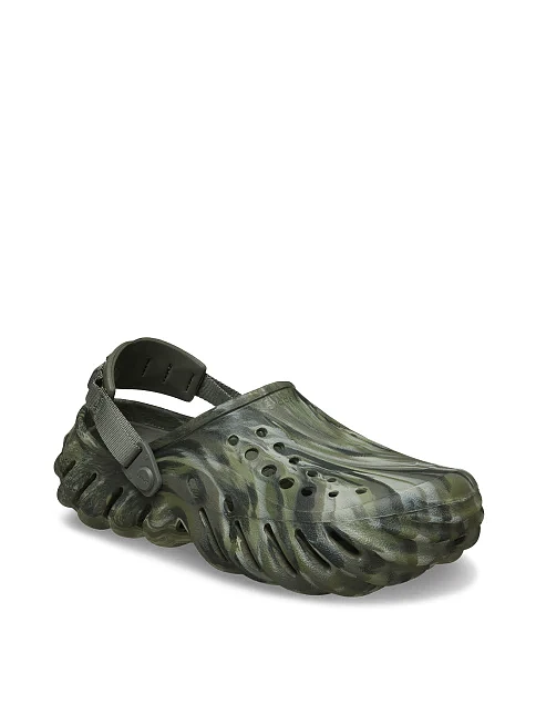 Мужские сабо Crocs Echo Clog резиновые зеленые - фото 6 - Miraton