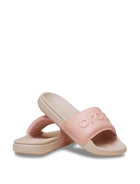 Женские шлепанцы Crocs All Day Slide из экокожи розовые - фото 3 - Miraton