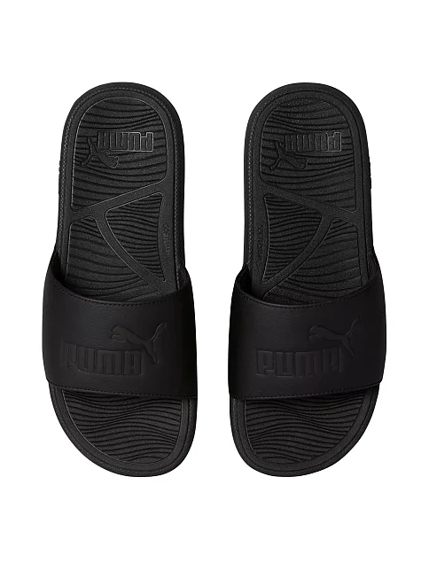 Мужские шлепанцы PUMA Cool Cat 2.0 из экокожи черные - фото 4 - Miraton