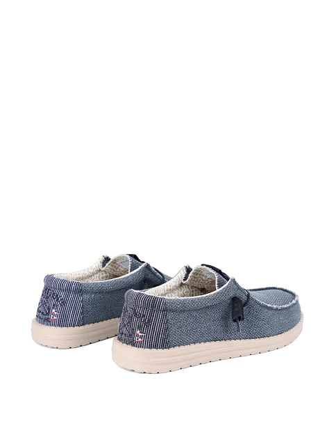 Чоловічі туфлі Hodaki CAPTAIN JUTE текстильні сині - фото 3 - Miraton