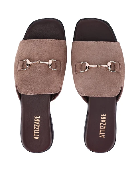 Женские шлепанцы Attizzare велюровые коричневые - фото 2 - Miraton