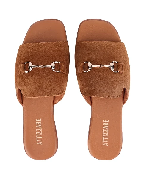 Жіночі шльопанці Attizzare велюрові руді - фото 2 - Miraton