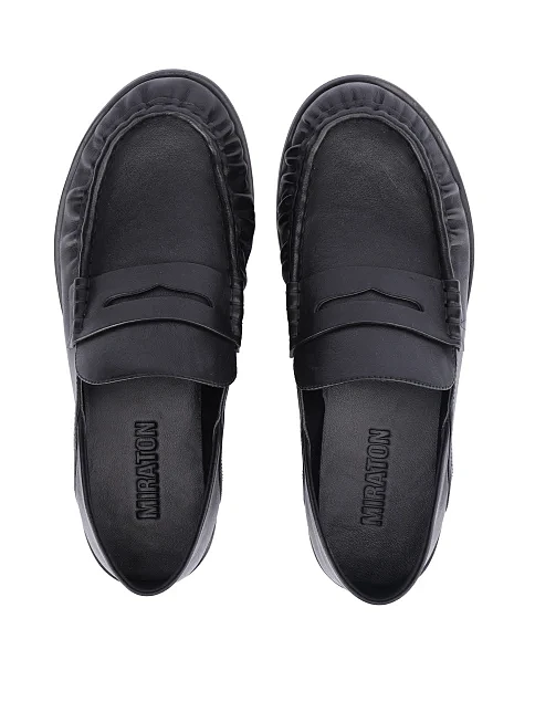 Жіночі сліпери чорні шкіряні - фото 3 - Miraton