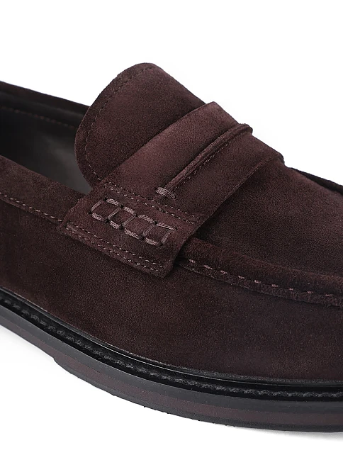 Чоловічі туфлі коричневі замшеві - фото 5 - Miraton