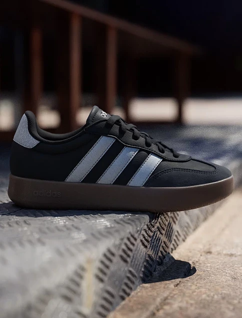 Жіночі кеди Adidas BARREDA чорні шкіряні - фото 2 - Miraton