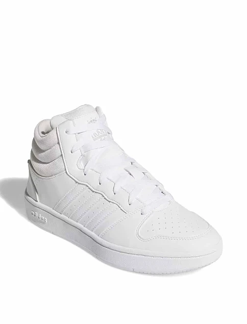 Женские ботинки Adidas HOOPS MID CLASSIC белые из экокожи - фото 4 - Miraton