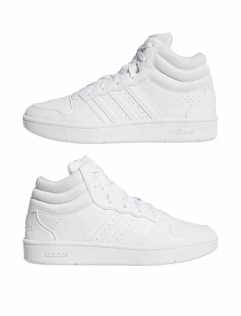 Женские ботинки Adidas HOOPS MID CLASSIC белые из экокожи - фото 7 - Miraton