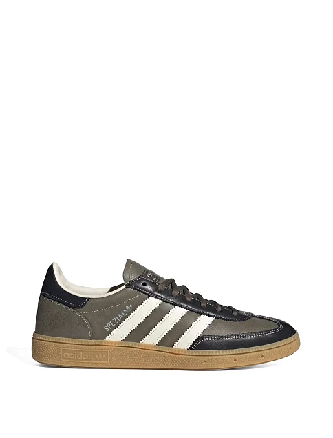 Мужские кеды Adidas HANDBALL SPEZIAL коричневые кожаные - фото 1 - Miraton