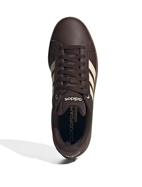 Чоловічі кеди Adidas GRAND COURT BASE 3.0 коричневі з екошкіри - фото 2 - Miraton