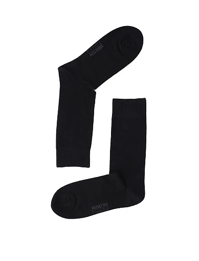 Чоловічі шкарпетки високі MIRATON бавовняні чорні (M-C-CF1) - фото 2 - Miraton