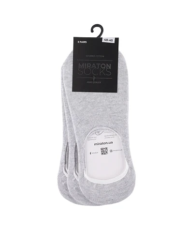 Чоловічі сліди MIRATON бавовняні сірі (M-C-NS3 3 pairs) фото 1