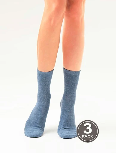 Набір жіночих високих шкарпеток Legs бавовняні сині(21 Socks ) - фото 4 - Miraton