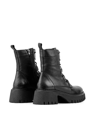 Жіночі черевики берці чорні шкіряні з підкладкою байка (018 8142) - фото 4 - Miraton