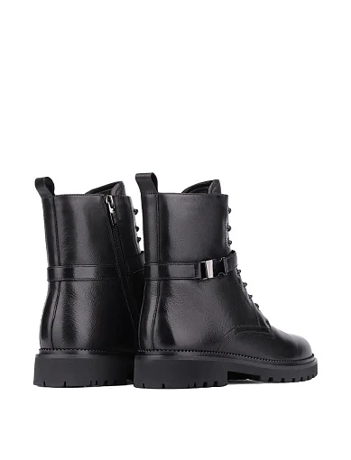 Жіночі черевики берці чорні шкіряні з підкладкою із натурального хутра (0739M-6103-777) - фото 3 - Miraton