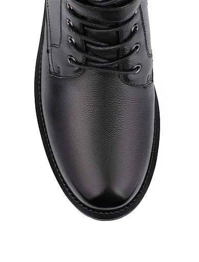 Жіночі черевики берці чорні шкіряні з підкладкою із натурального хутра (0739M-6103-777) - фото 4 - Miraton