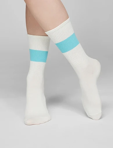 Набір жіночих високих шкарпеток Legs Socks Cotton Line жовті, 2 пари(G07 Socks Cotton Line) - фото 2 - Miraton