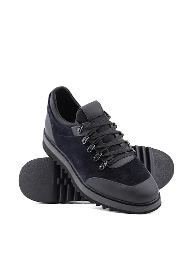 Чоловічі туфлі спортивні сині замшеві - фото 2 - Miraton