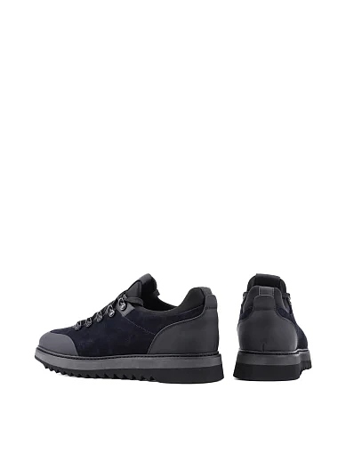 Чоловічі туфлі спортивні сині замшеві - фото 4 - Miraton