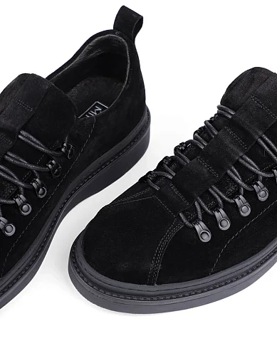 Чоловічі туфлі спортивні чорні замшеві - фото 5 - Miraton