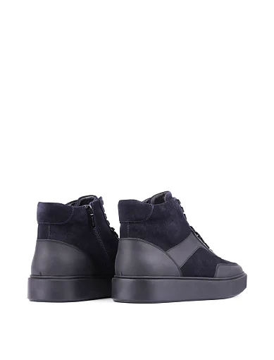 Чоловічі черевики спортивні сині шкіряні з підкладкою байка - фото 4 - Miraton