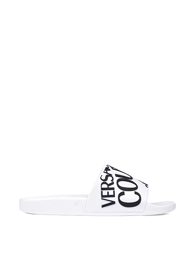 Жіночі шльопанці VERSACE JEANS COUTURE білі гумові (75VA3SQ1) фото 1