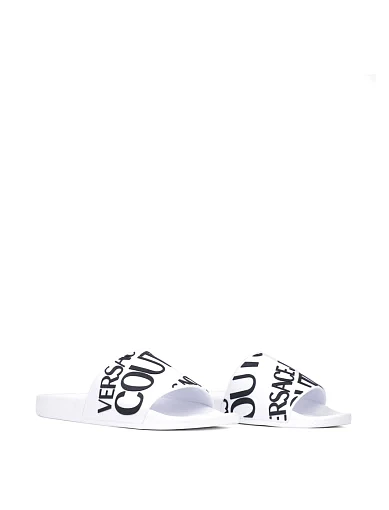 Жіночі шльопанці VERSACE JEANS COUTURE білі гумові (75VA3SQ1) - фото 2 - Miraton