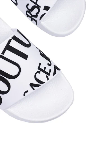Жіночі шльопанці VERSACE JEANS COUTURE білі гумові (75VA3SQ1) - фото 5 - Miraton