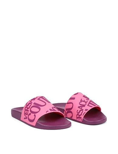 Жіночі шльопанці VERSACE JEANS COUTURE рожеві гумові (75VA3SQ1) - фото 3 - Miraton