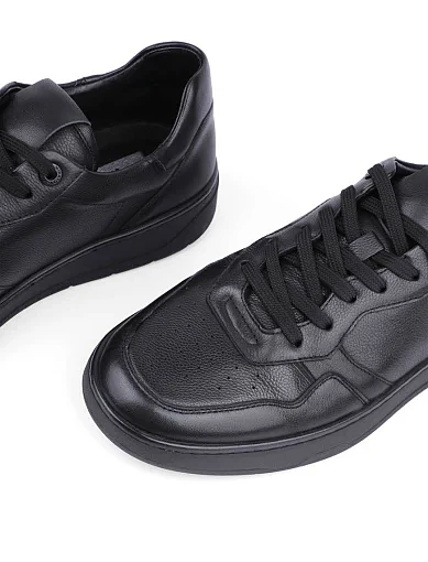 Чоловічі кеди MIRATON шкіряні чорні - фото 5 - Miraton