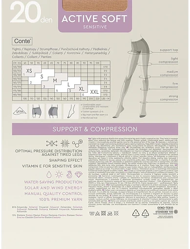 Капронові колготки зі стягуючими шортиками Active soft 20 Den Lycra чорні - фото 5 - Miraton