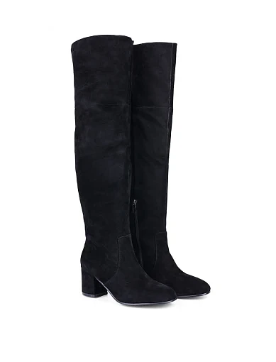 Жіночі ботфорти Attizzare велюрові чорні (3267-2203) - фото 3 - Miraton