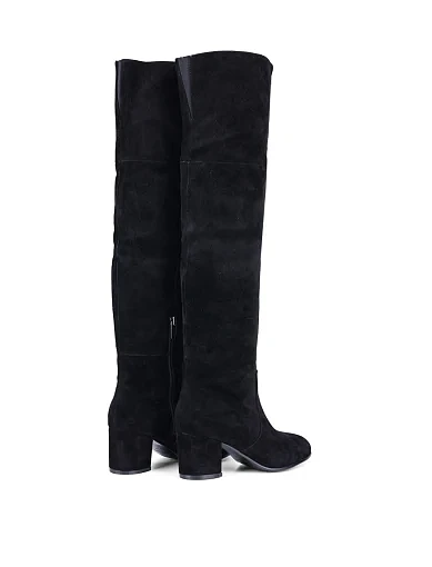 Жіночі ботфорти Attizzare велюрові чорні (3267-2203) - фото 4 - Miraton