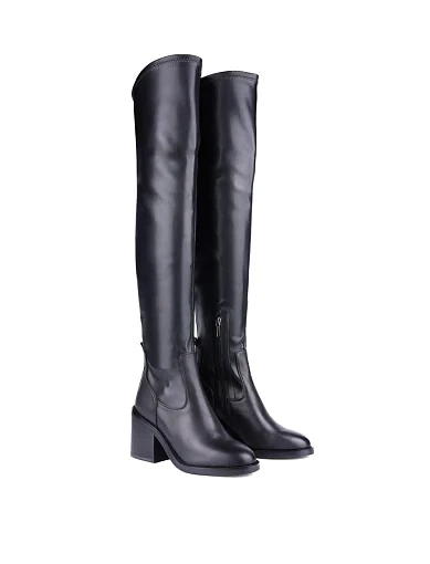 Жіночі ботфорти MIRATON шкіряні чорні (KY35D-6) - фото 3 - Miraton