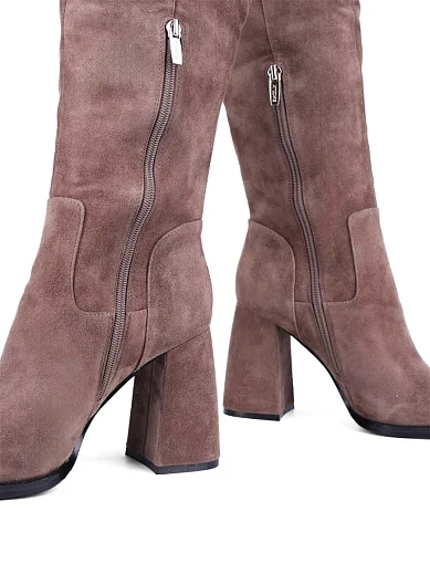 Жіночі ботфорти Attizzare велюрові бежеві (TYX1052-1907-2) - фото 3 - Miraton