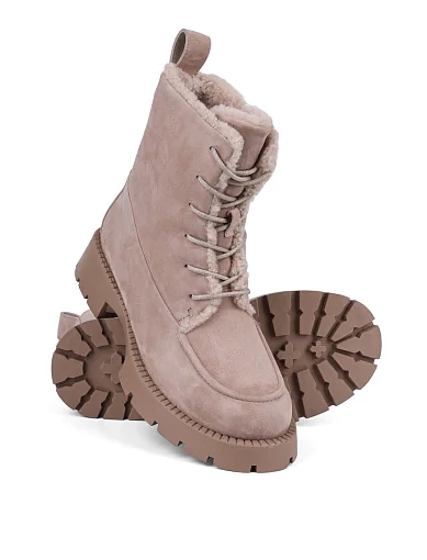 Жіночі черевики Attizzare велюрові бежеві (010-601M-1) - фото 2 - Miraton