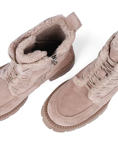 Жіночі черевики Attizzare велюрові бежеві (010-601M-1) - фото 5 - Miraton