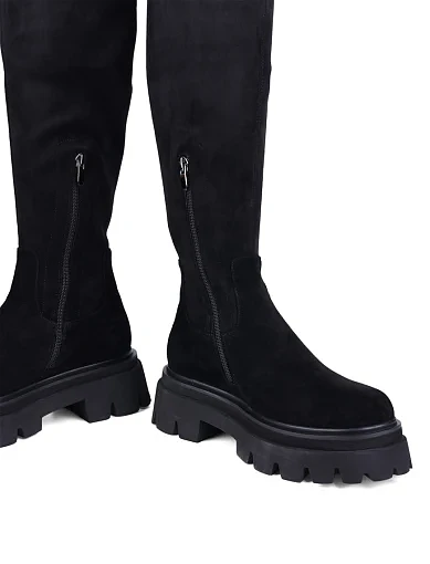 Жіночі ботфорти MIRATON велюрові чорні (3236-2210) - фото 2 - Miraton