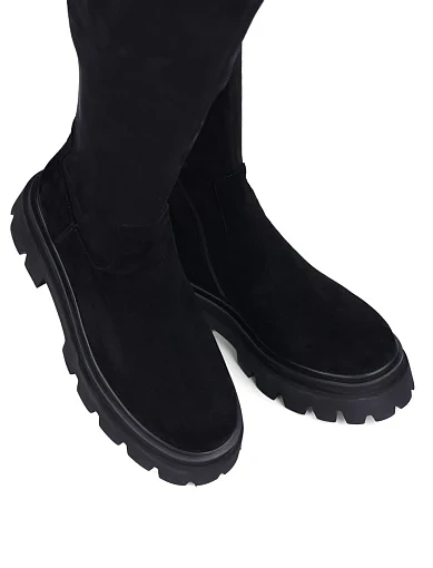 Жіночі ботфорти MIRATON велюрові чорні (3236-2210) - фото 5 - Miraton