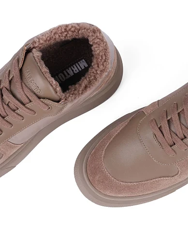 Жіночі кеди MIRATON велюрові бежеві (2202-26-2) - фото 5 - Miraton