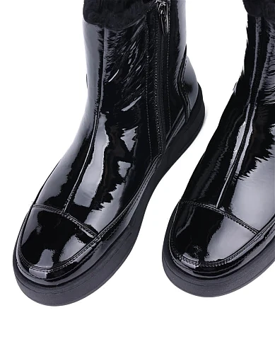 Жіночі черевики Attizzare з наплака чорні (3216-658-351M) - фото 5 - Miraton