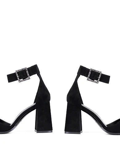 Жіночі босоніжки Attizzare велюрові чорні (L301-1) - фото 2 - Miraton