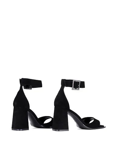 Жіночі босоніжки Attizzare велюрові чорні (L301-1) - фото 4 - Miraton